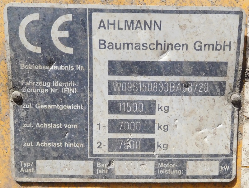 AHLMANN AS150 - W09S150833BA08728 - CILOC (Monistrol d'Allier 06-2021) Photo 5.JPG